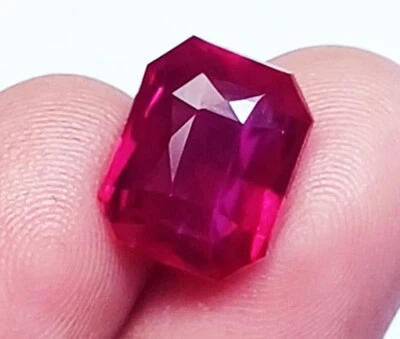 Natural Red Ruby Radiant Cut Loose Gemstone 6.35 Ct Certified With Free Gift - Image 1 of 4