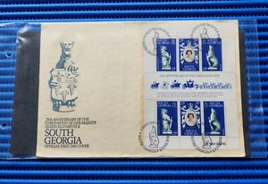 1978 South Georgia Queen Elizabeth II 25th Anniversary of Coronation 1953 FDC - Picture 1 of 1