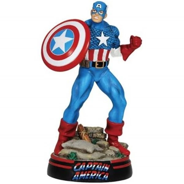 Figura grande de 8" Capitán América en postura de lucha de Marvel Comics NUEVA EN CAJA Foto 1 de 1