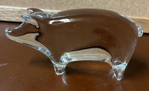 Wunderschöne Baccarat Frankreich Kristall Schwein Figur Briefbeschwerer signiert schwer 5,25"x2,5 - Bild 1 von 6