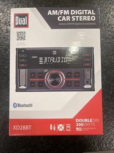 Dual XD28BT AM FM Radio Aux USB Double Din Bluetooth Digital Car Stereo 200W NOS - Picture 1 of 5