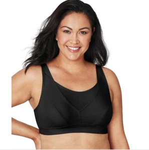 Playtex Women's Bounce Control Wire Free Sports Bra in Black | Plus Size 38DDD - Picture 1 of 1