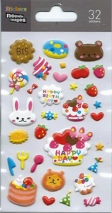 Stickers 3d Happy birthday planche 14 cm x 7,5 cm autocollants scrapbooking - Imagen 1 de 1