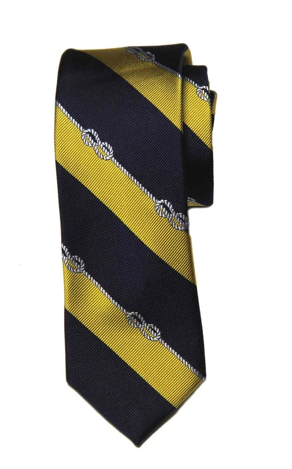 Tommy Hilfiger 领带 Rep 条纹水手结航海海军蓝金色男式 — 第 1/1 张图片