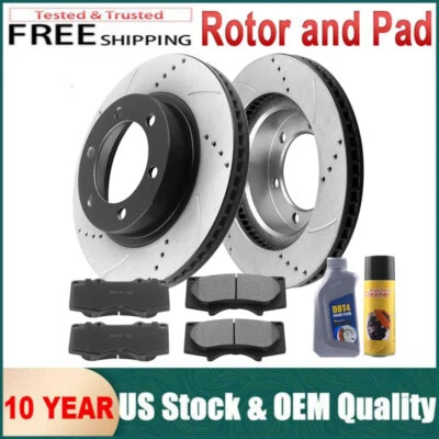 Rotores de freno delanteros y pastillas de freno de cerámica para Toyota Tacoma 2005-2021 con líquido Foto 1 de 4