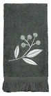 Avanti Madison Fingertip Towels Embroidered Gray Granite Bathroom 18x11 Set of 2