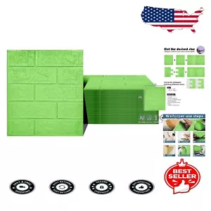 Elegant Green 3D Wall Panels - 40pcs Self-Adhesive & Waterproof for Modern Decor - Picture 1 of 9