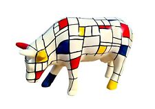 Statua mucca Cow Parade, in ceramica multicolore. "Modello ""Mondrian"", lunghezza 16,5 cm"