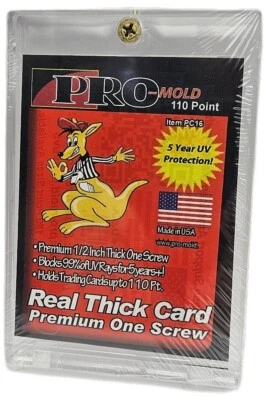Pro-Mold Deluxe 1/2 Inch Lucite Premium 1-Screw Card Holder 110pt Thick Size - Image 1 of 2
