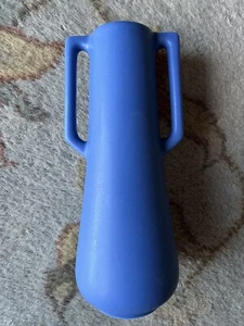Vintage Haeger Pottery 1871 Design No 1 Matte Blue Glaze Art Deco Adam Vase E-1 - Picture 1 of 13