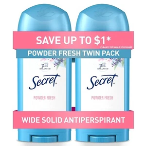 Secret Women's Antiperspirant Deodorant 24hr PH Balanced Solid Powder Fresh 2.7o - Picture 1 of 2