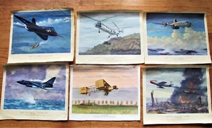 6 Charles Hubbell 1955 Air Power Aviation Plane Lithographs Thompson Products - Picture 1 of 10