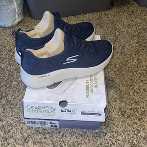 Skechers Mens Go Walk Flex 216484 Blue Running Shoes Sneakers Size 11 - Picture 1 of 9