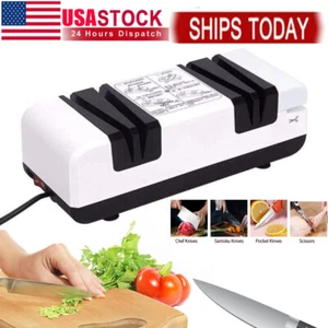 Electric Knife Sharpener Professional Kitchen Sharpening Stone Grinder knives US - Picture 1 of 11