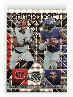 JUSTIN JEFFERSON JA'MARR CHASE #cc-13 2023 PANINI MOSAIC BENGALS VIKINGS SILVER - Image 1 of 2