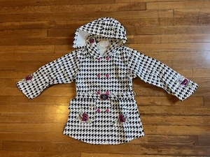 VINTAGE The English Roses By Madonna Rain Coat Girl’s 7/8 Houndstooth Y2K - Picture 1 of 13