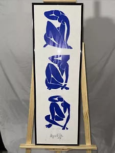 HENRI MATISSE LITHOGRAPH: 'BLUE NUDE’ 3 Blue Nude Poses On 1 Lithograph. FRAMED - Picture 1 of 5