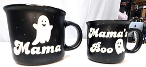 Halloween Cobwebs and Cauldrons Mama's & Mama Boo's Ghost Mug Set NWOB - Picture 1 of 8