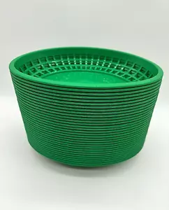 LOT 32 NEW SUBWAY Green Plastic Picnic Serving Trays Reusable Fast Food Baskets - Picture 1 of 7