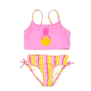 Bikini Cat & Jack Niñas S 6/7 Dos Piezas Traje de Baño Rosa Piña Traje de Baño Playa - Imagen 1 de 10
