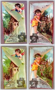 LOTE/4 MÁQUINAS DE COSER DOMÉSTICAS DE LA DÉCADA DE 1880 TARJETAS COLECCIONABLES VICTORIANAS ESTADO VARÍA #12 - Imagen 1 de 6