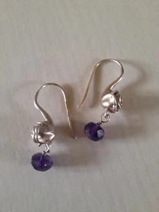 Dower & Hall Sterling Silver & Amethyst Earings - Picture 1 of 4