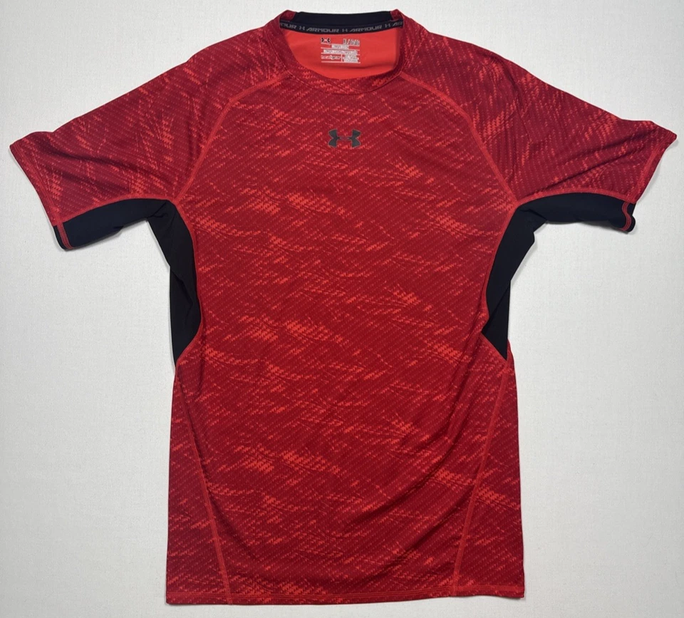 Under Armour men's XL Compression Heat Gear Red Tight Muscle Gym Shirt - Image 1 of 4