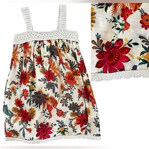 ZIMMERMANN Kids Girl's Ginger Knit Crochet Trim Dress Ivory Floral Size 6 NEW - Picture 1 of 15