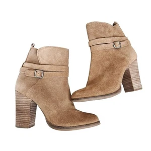 Botas al Tobillo Lucky Brand Latonya Beige Gamuza Para Mujer Talla 7M Zapatos Cuero - Imagen 1 de 14