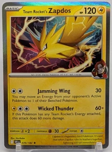 🔥Team Rocket's Zapdos 070/182 Holo Rare Destined Rivals Pokemon TCG NM🔥 - Picture 1 of 3
