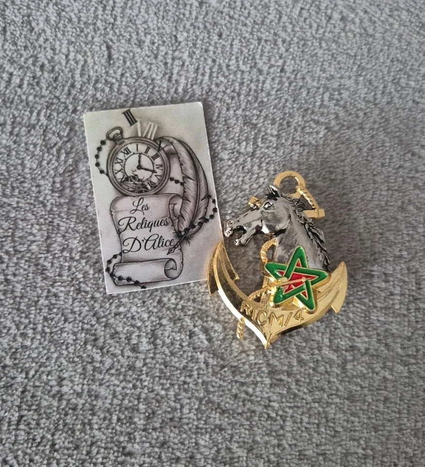 insigne RICM régiment D'infanterie chars de Marine 4 escadron JY Segalen - Photo 1/4