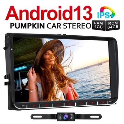Pumpkin 9" Android 13 Autoradio GPS NAVI DAB 4GB 64GB for VW Golf Passat+Kamera - Bild 1 von 4