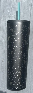 Simple Modern Star Moon Black Stars 28 oz Insulated Tumbler w/ Lid & Straw Clean - Picture 1 of 5