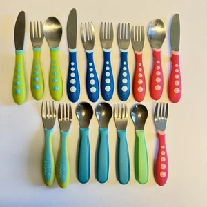 Baby Toddler Easy Grip Forks Spoons Cutlery Nuk Gerber Lot Of 17 Utensils - Picture 1 of 8