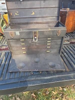 OLDER VINTAGE KENNEDY MACHINIST 7 DRAWER TOOL BOX TOOLBOX SEE PHOTO DESCRIPTION - Image 1 of 4