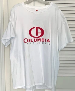 Columbia WHITE  (defective print) Tee T-Shirt - Adult  2XL - Picture 1 of 3