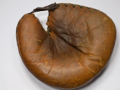 Guante de receptor de cuero de vaca Excelsior G1349 Eddie Phillips vintage de 1930--buen estado Foto 1 de 4