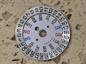 SEIKO 4006 Bellmatic  PARTS  Day & Date disk, 870 809 T Silver Used - Picture 1 of 2
