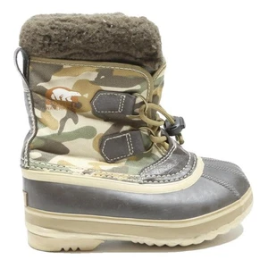 SOREL Youth Waterproof Boys Lace-Up Boots Brown & Green Synthetic UK 11 Winter - Picture 1 of 6