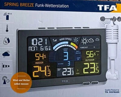 TFA Dostmann Spring Breeze Funk-Wetterstation + Farbdisplay und Wettervorhersage - Bild 1 von 4