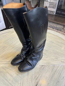 English Made Regent Europa Black Leather Riding Boots UK Size 6 - Picture 1 of 7