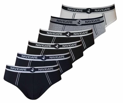 6 Pezzi Slip Uomo 314 NAVIGARE in cotone Elasticizzato elastico Esterno e Logo - Immagine 1 di 4
