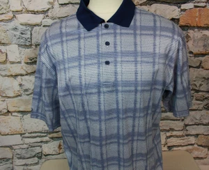 BUGATCHI New Men's Polo Golf Shirt Luxurious Egyptian Cotton Shaded Blue Pattern - Picture 1 of 16