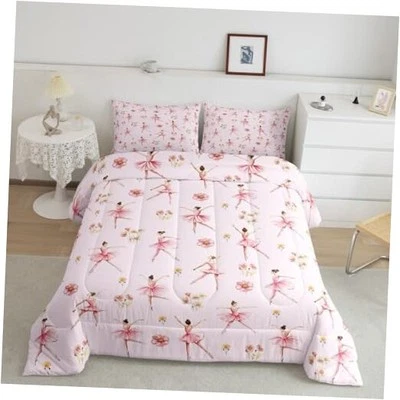  Ballet Girl Comforter Set Size Ballet Bedding Set for Girls Women Full Pink - Image 1 of 4