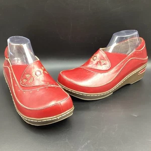 Spring Step L’Artiste Burbank Zuecos Cuero Rojo Floral Zapatos en Relieve 43 EE. UU. 11,5 - Imagen 1 de 15