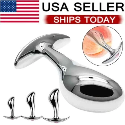 Masajeador de próstata sonda anal de metal de acero para hombres mujeres Foto 1 de 4