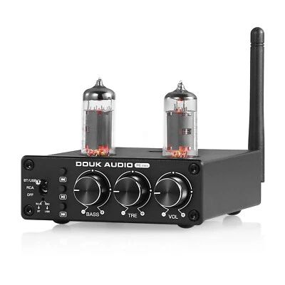 Mini Bluetooth 5.0 Tube Preamp Speaker Receiver Stereo Pre-Amplifier USB Player - Image 1 of 4