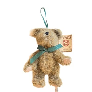 Peluche articolato Boyd’s Bear NOEL 5” ornamento con cartellini Tush & Hang fiocco verde - Foto 1 di 10
