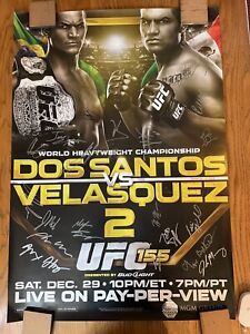 Official UFC 155 Signed Poster SBC Dos Santos vs Cain Velasquez II -  Pride Fc