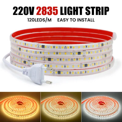 LED Streifen Strip 2835 SMD Leiste Band Selbstklebend Lichtband Innen Außen 230V - Bild 1 von 4